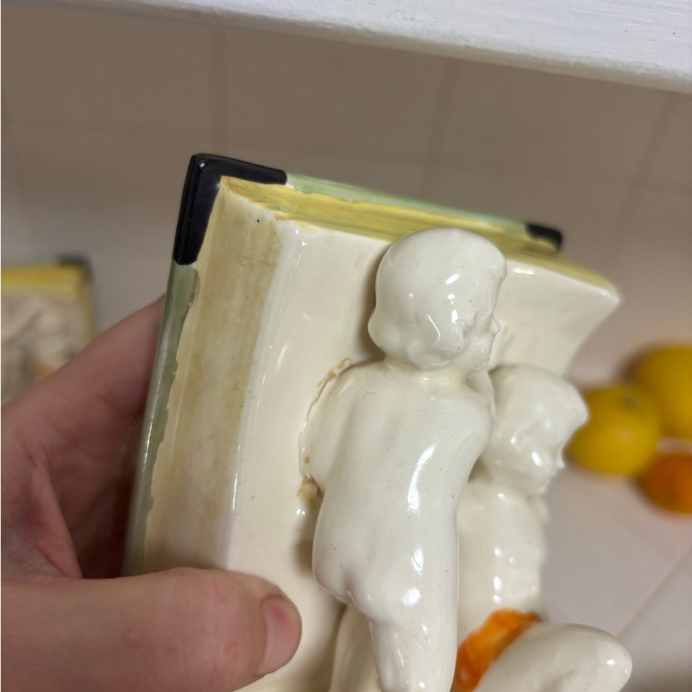 Porcelain Cherub Bookends - Picture 7 of 8